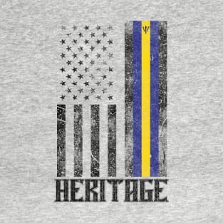 Barbados Hispanic Heritage destressed flag T-Shirt